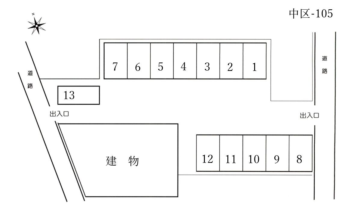 中区-105の駐車配置図