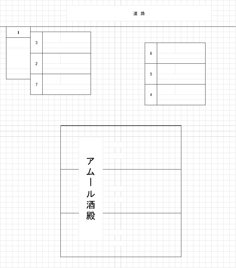アムール酒殿の駐車配置図