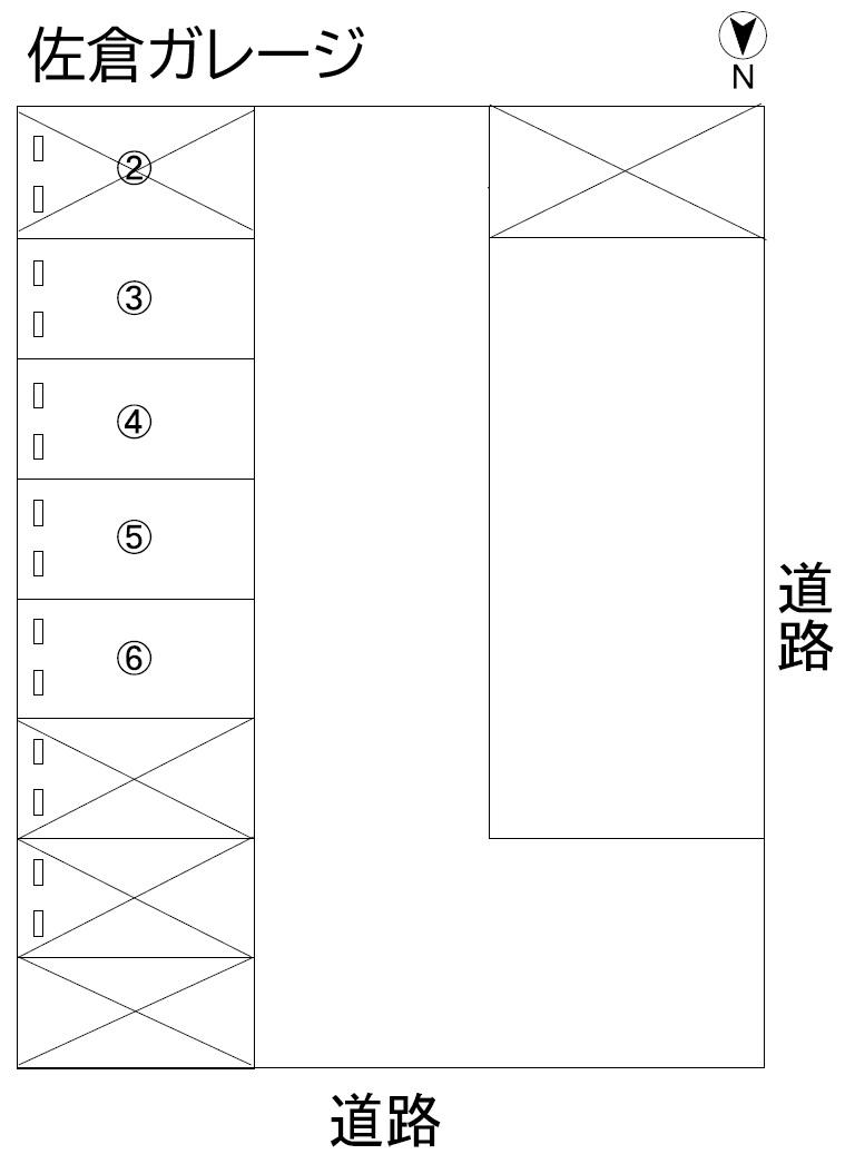 佐倉ガレージの駐車配置図