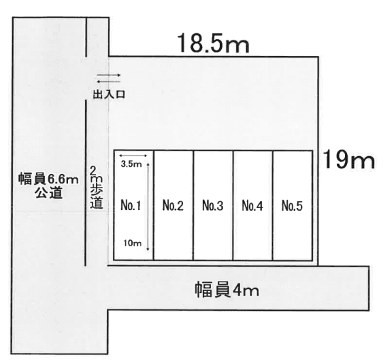 市村駐車場の駐車配置図