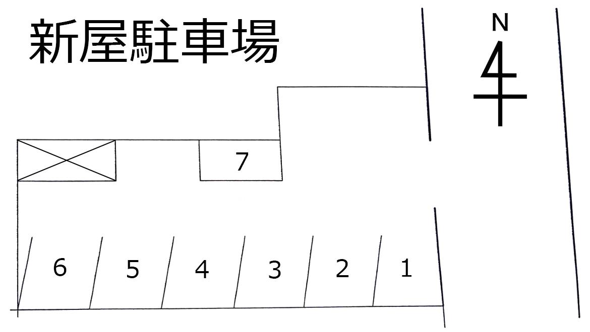 新屋駐車場の駐車配置図
