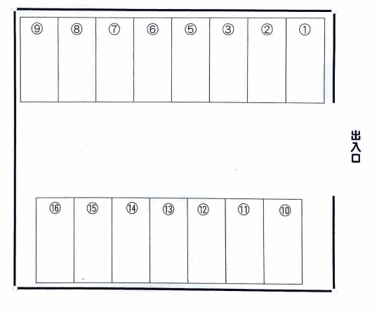 八潮八丁目第1駐車場の駐車配置図