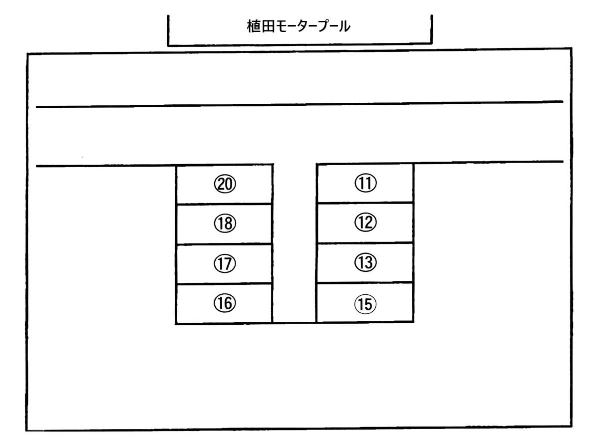 植田モータープールの駐車配置図