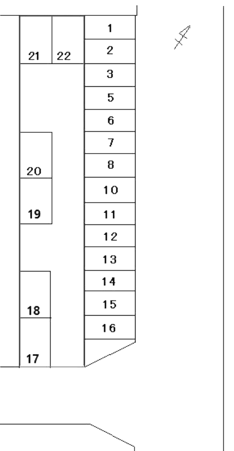 庚午北2丁目ガレージの駐車配置図