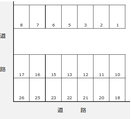 上水前寺1丁目駐車場の駐車配置図