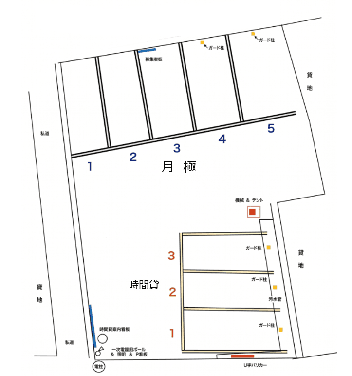 八幡町第9駐車場の駐車配置図