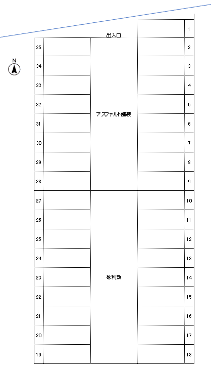 杜せきのした2丁目5番駐車場の駐車配置図