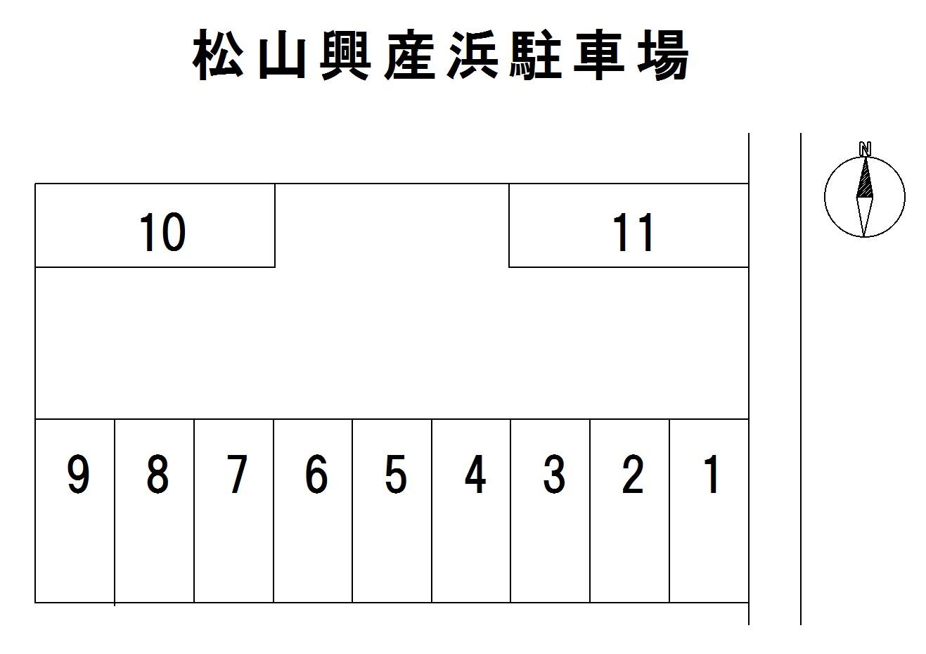 松山興産浜駐車場の駐車配置図