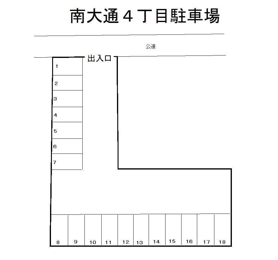 【47】南大通4丁目駐車場の駐車配置図