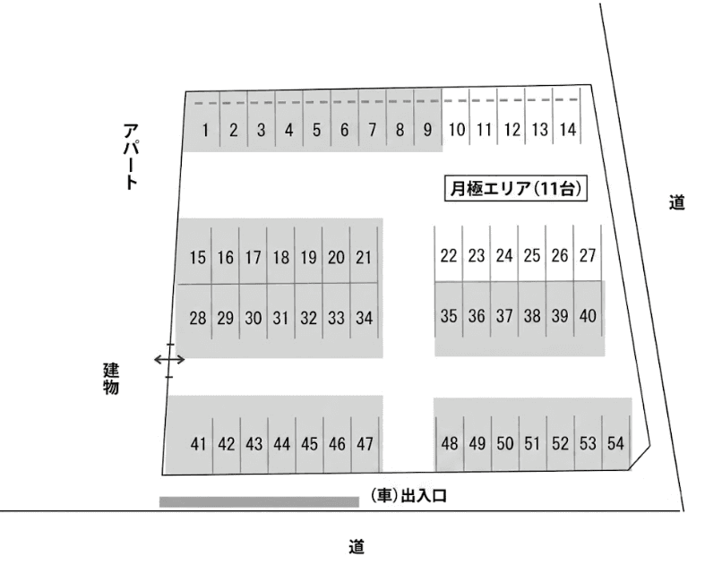 むかいパーキングの駐車配置図