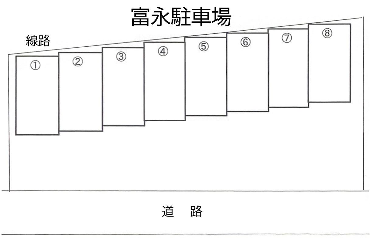 富永駐車場の駐車配置図