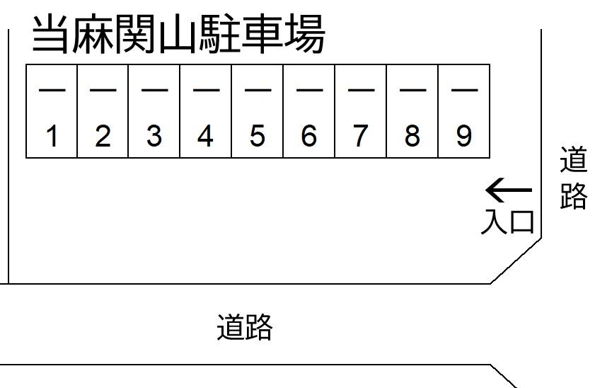 当麻関山駐車場の駐車配置図