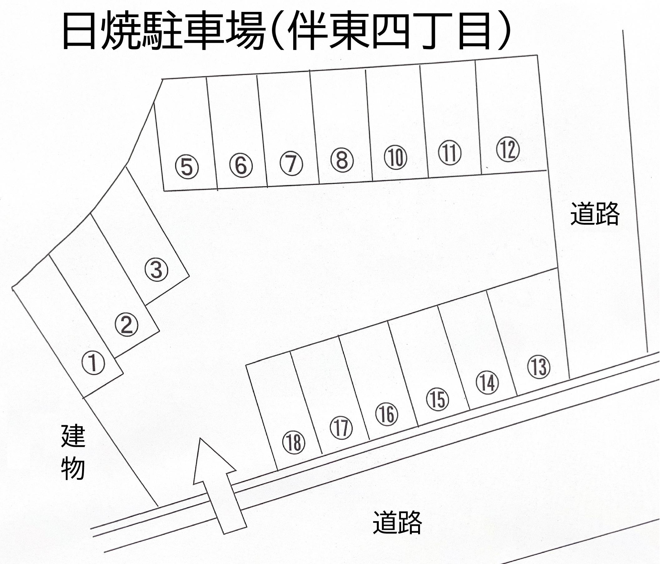 MAKOTO駐車場の駐車配置図