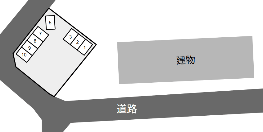 三丁山公園駐車場の駐車配置図