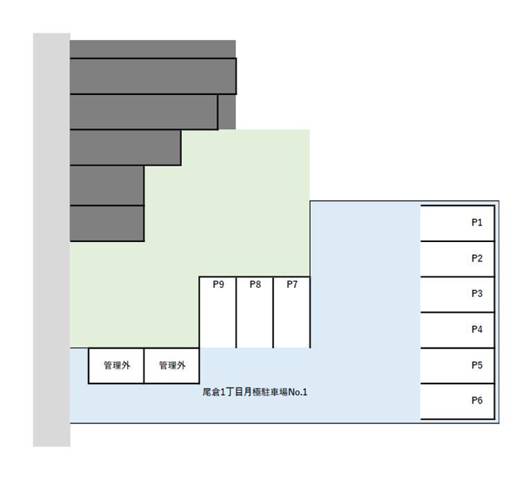 尾倉1丁目月極駐車場No.1の駐車配置図