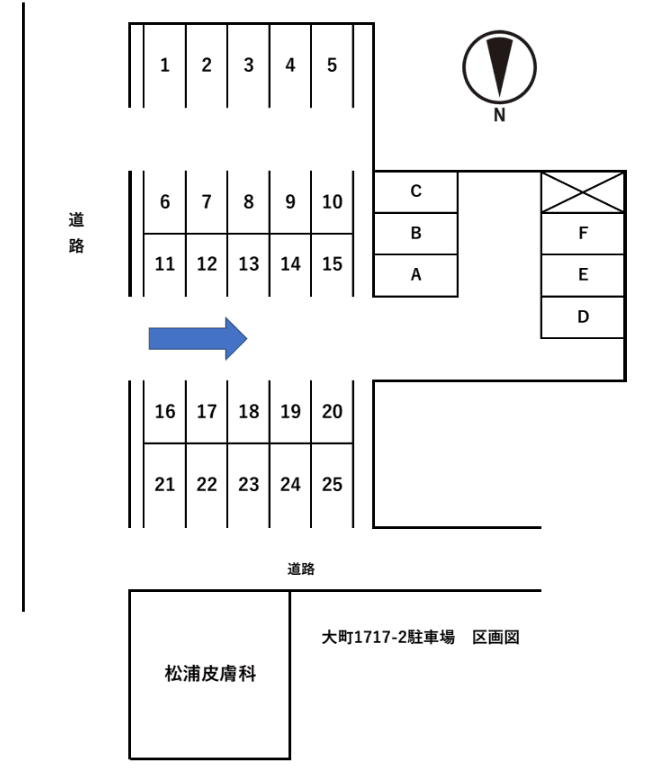 大町1717-2駐車場の駐車配置図