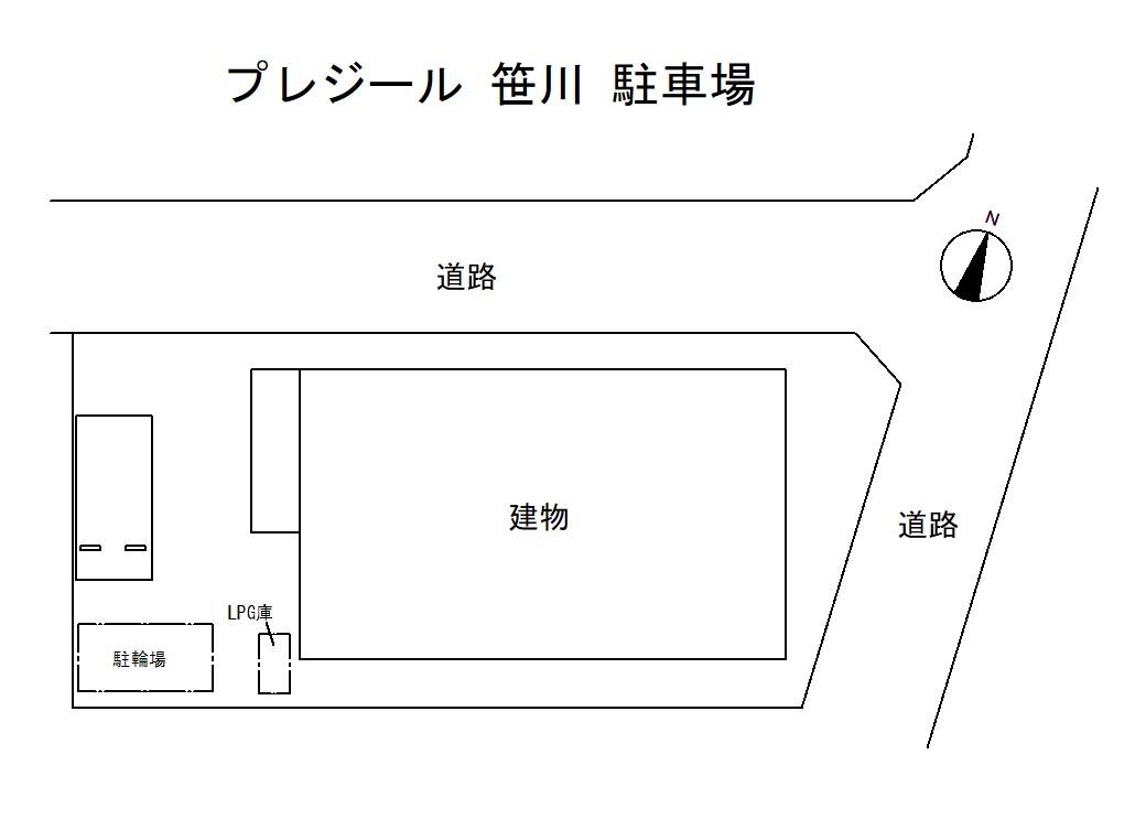 プレジール 笹川 駐車場の駐車配置図