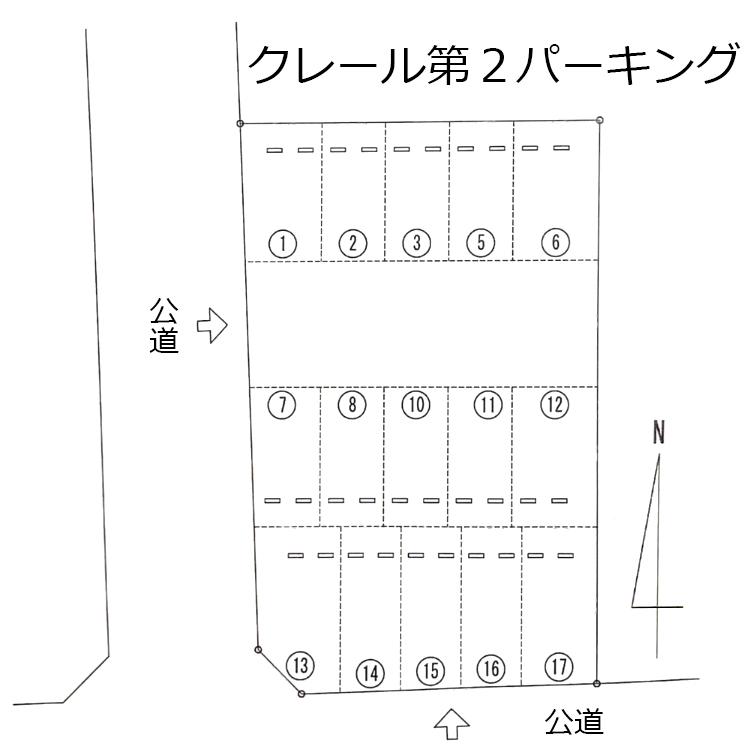 クレール第2パーキングの駐車配置図