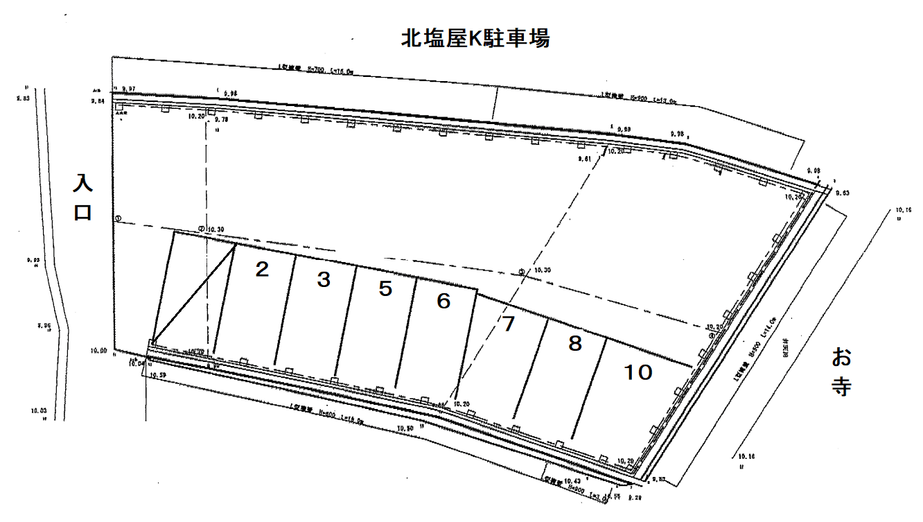 北塩屋 K 駐車場の駐車配置図