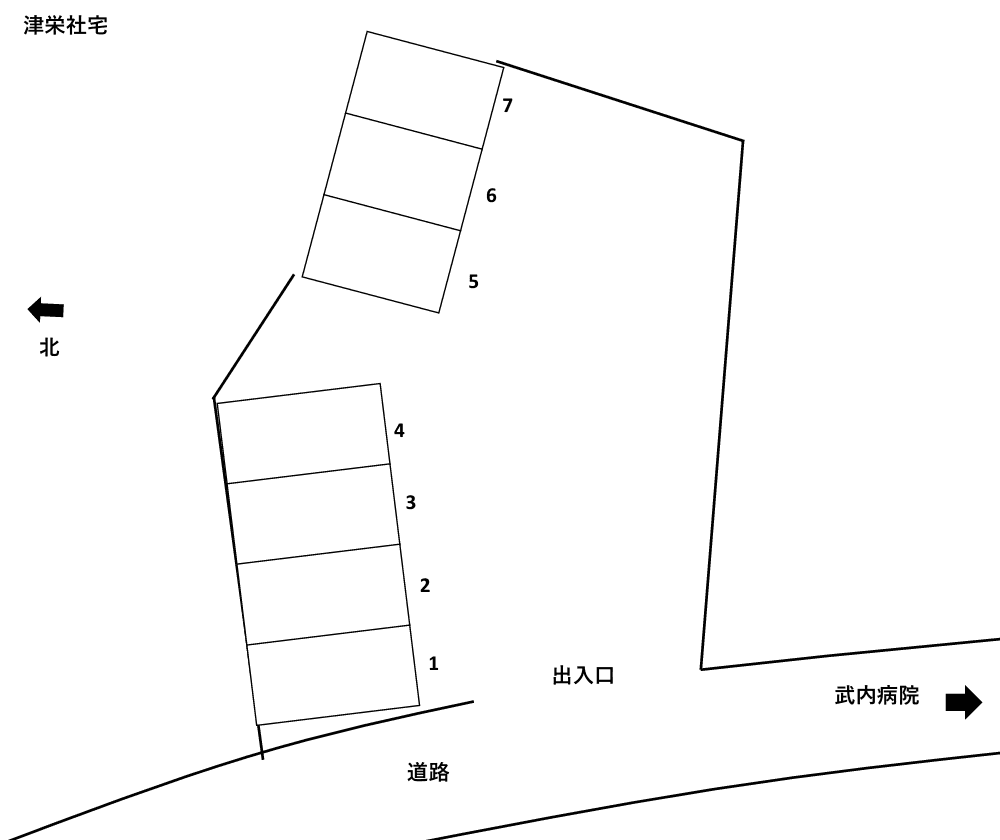 APパーク津栄の駐車配置図