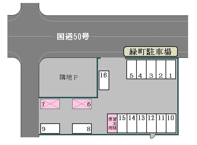 緑川駐車場の駐車配置図