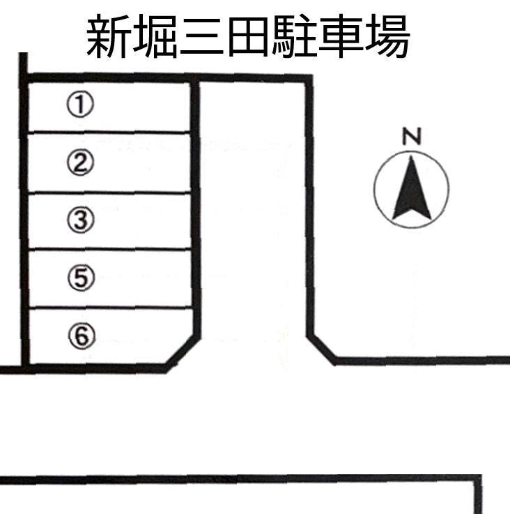 新堀三田駐車場の駐車配置図