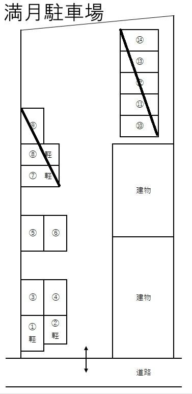 満月駐車場の駐車配置図