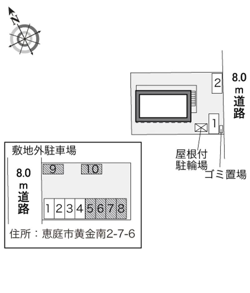 リトミシュル(34255) 敷地外駐車場の駐車配置図