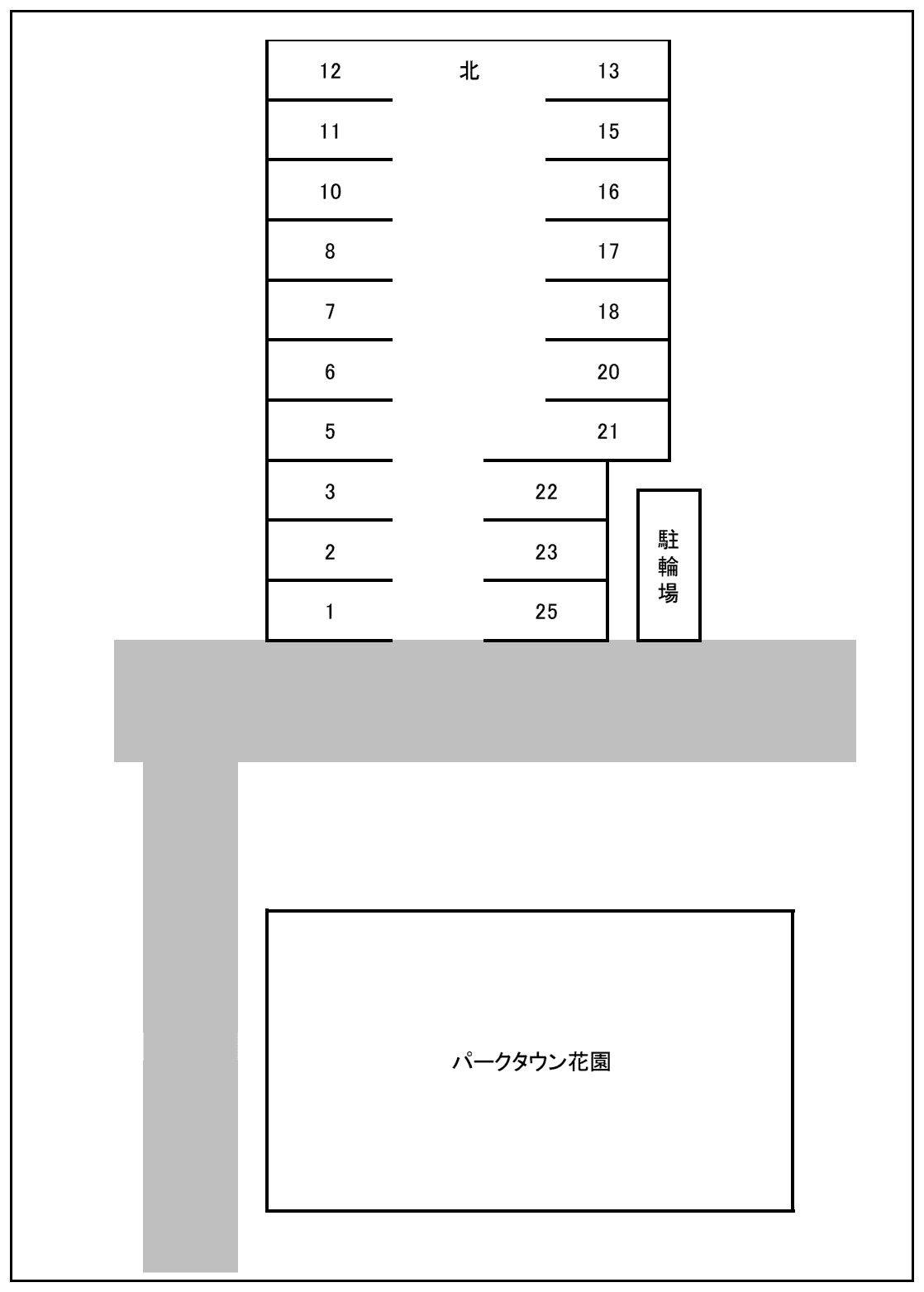 花園町駐車場の駐車配置図