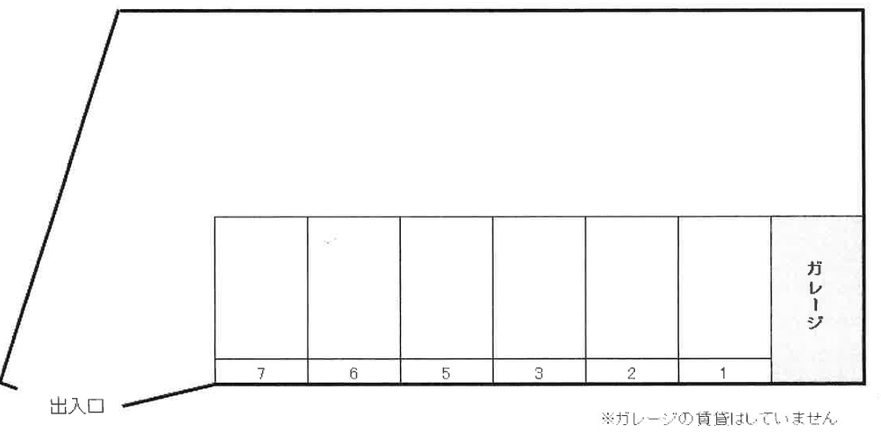 西浦駐車場Gの駐車配置図