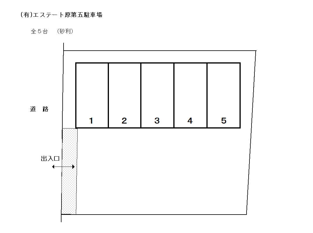 ㈲エステート原第五駐車場の駐車配置図