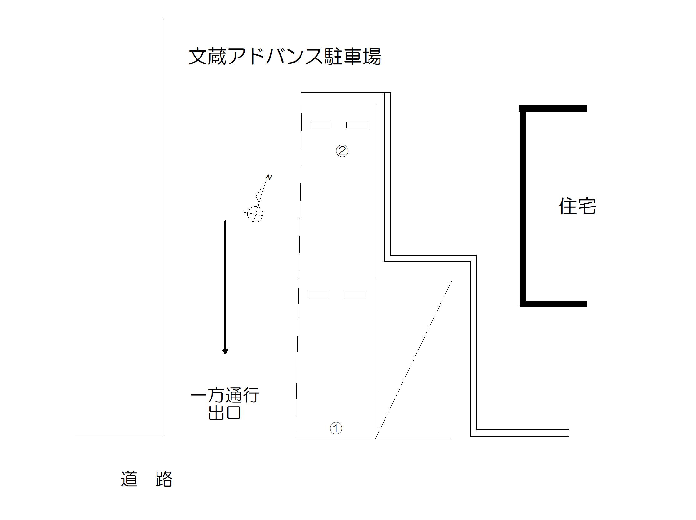 文蔵アドバンス駐車場の駐車配置図