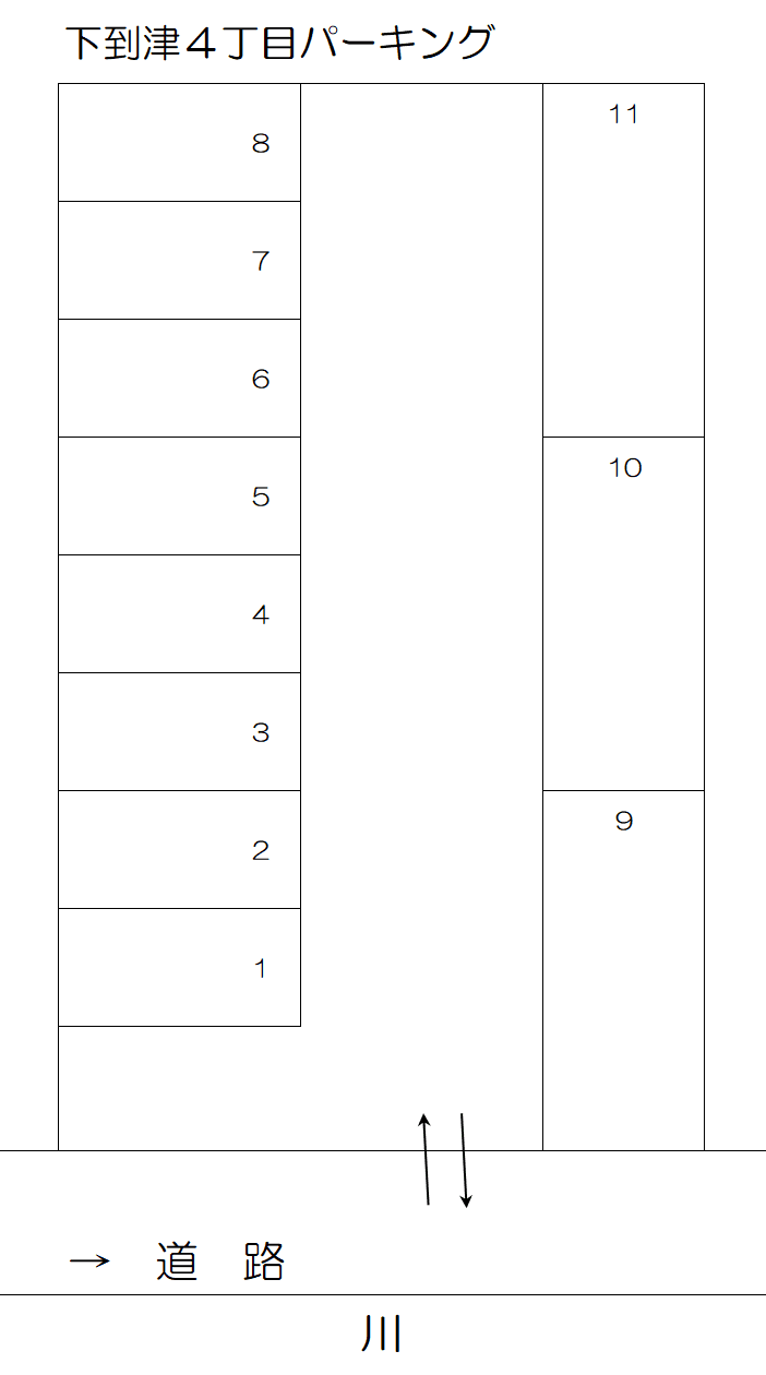 下到津4丁目パーキングの駐車配置図