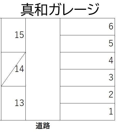 真和ガレージの駐車配置図