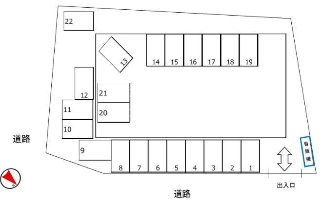 つかさ屋太白パーキングの駐車配置図