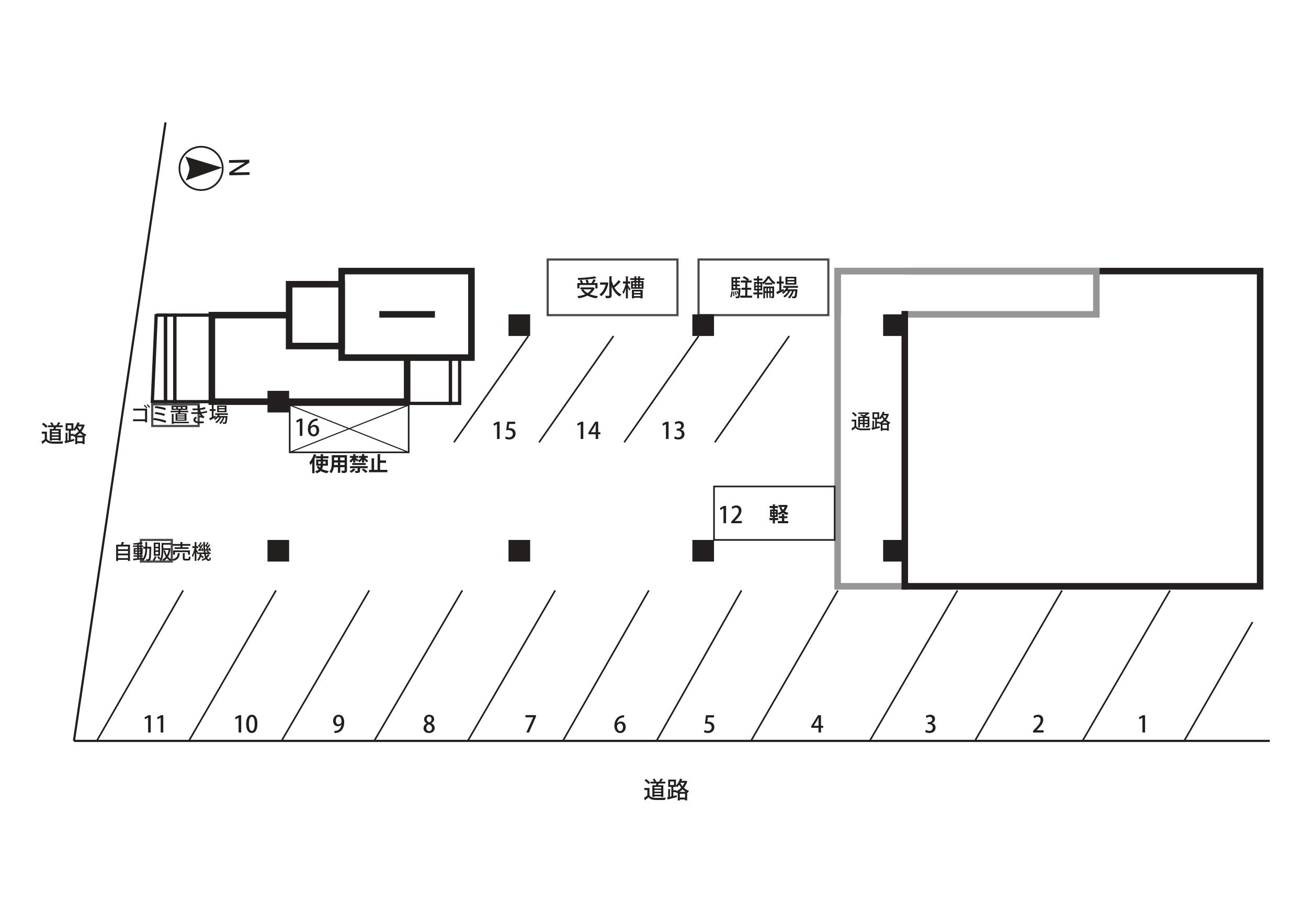 メゾンコメショーの駐車配置図