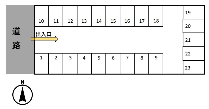 城山駐車場の駐車配置図