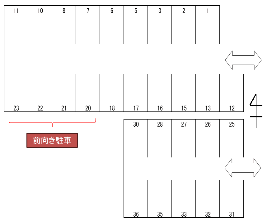 日進栄駐車場の駐車配置図