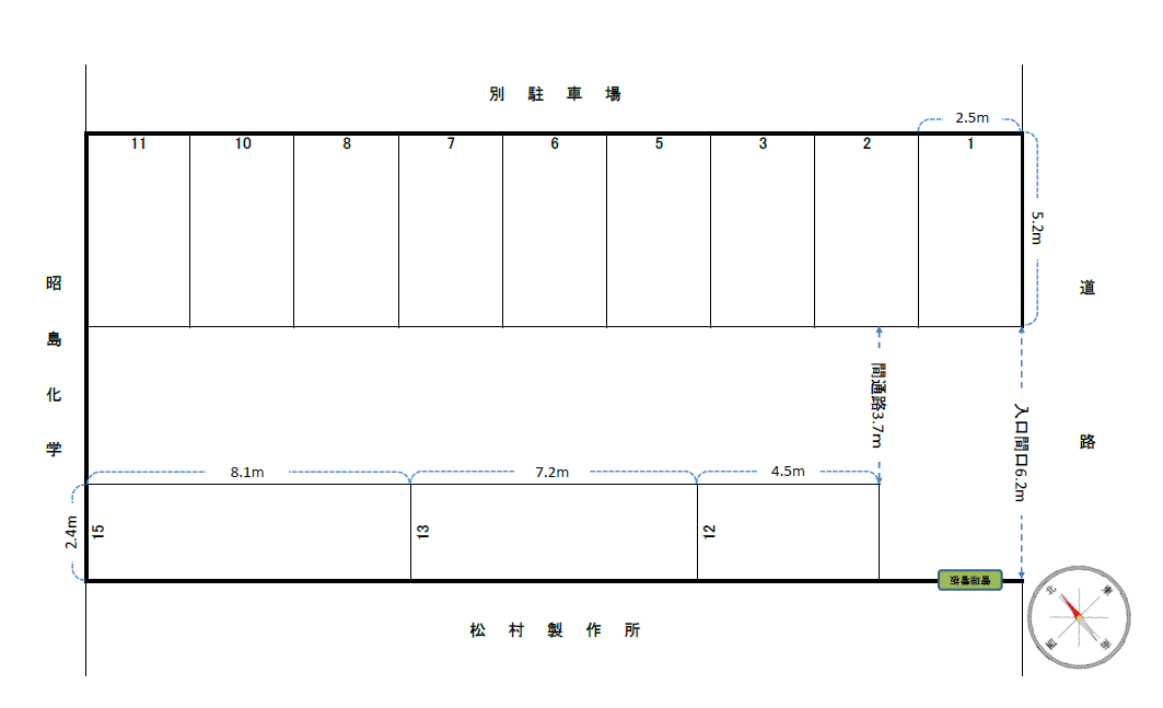 中嶋武蔵野Ⅴ駐車場の駐車配置図