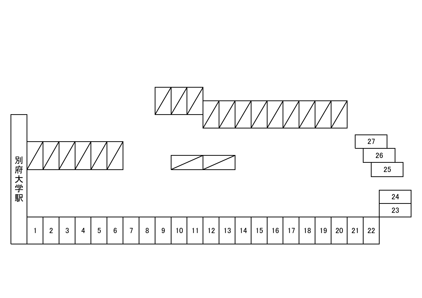 六勝園パーキングの駐車配置図