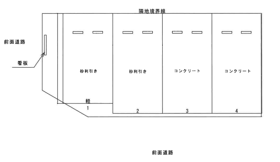 トップパーク福重1丁目月極駐車場の駐車配置図