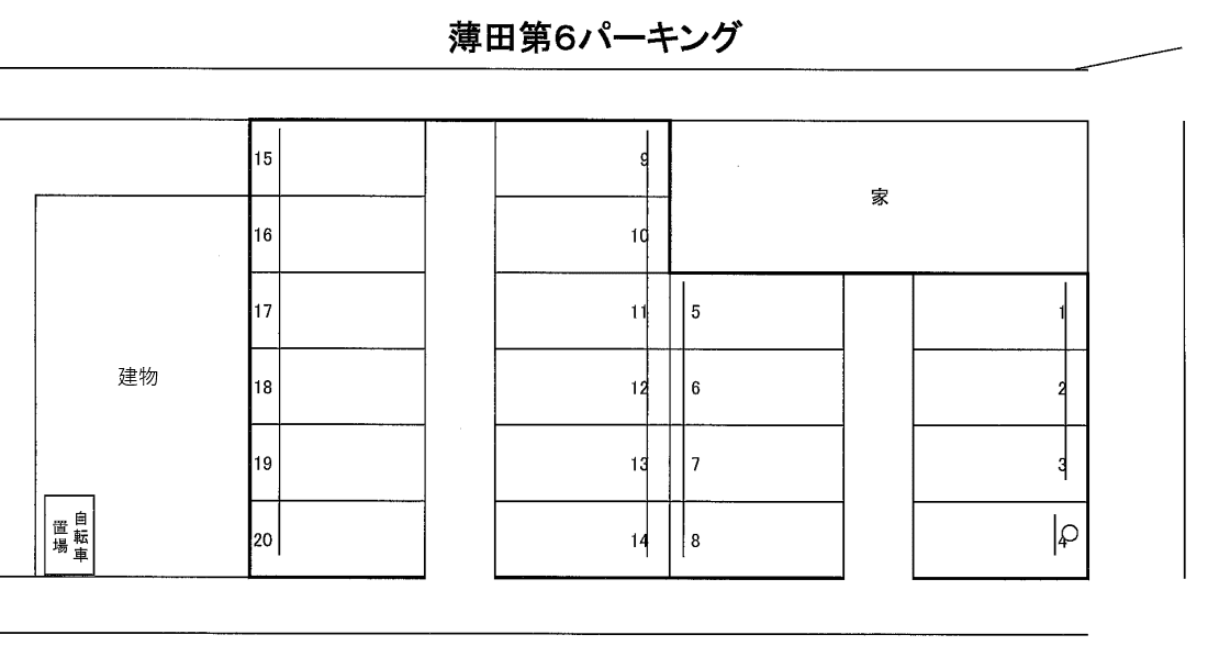 薄田第6パーキングの駐車配置図