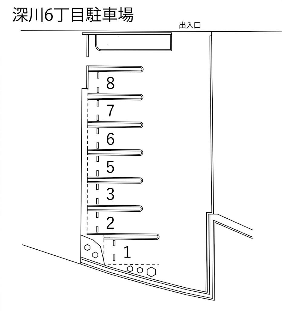 深川6丁目駐車場の駐車配置図