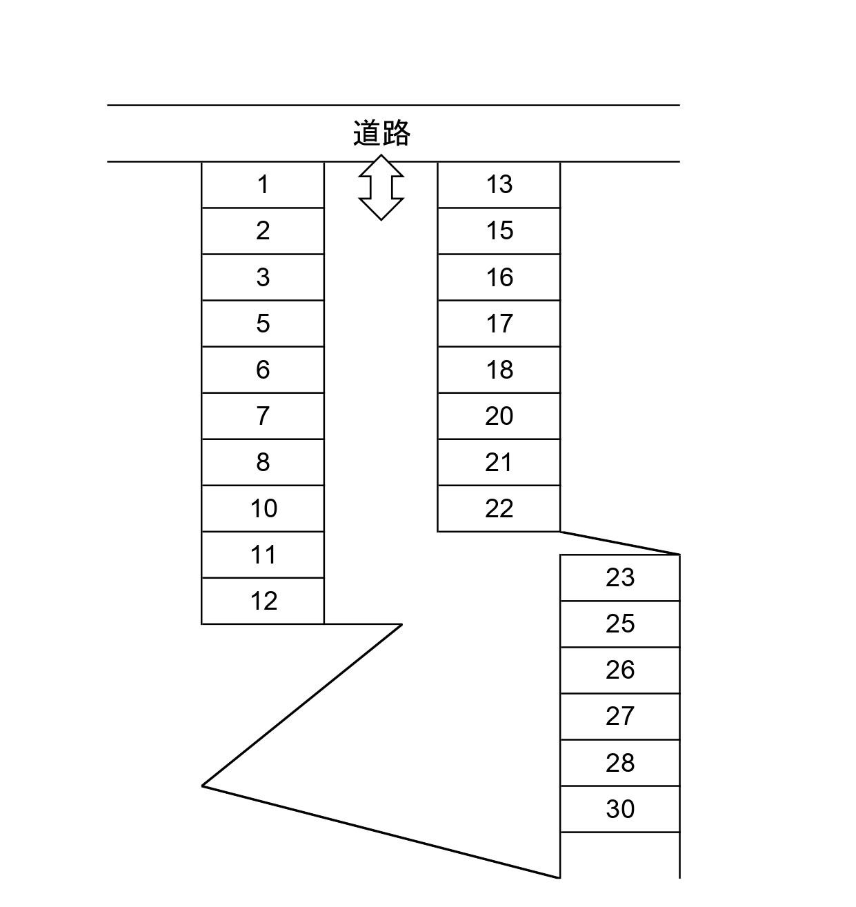 ブルースカイパーキングの駐車配置図
