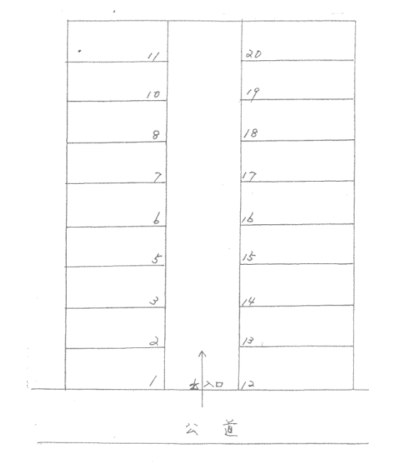 鈴木駐車場の駐車配置図