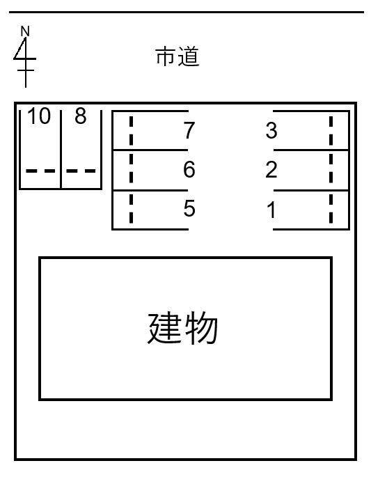 80171DUPLEX柏原Aの駐車配置図
