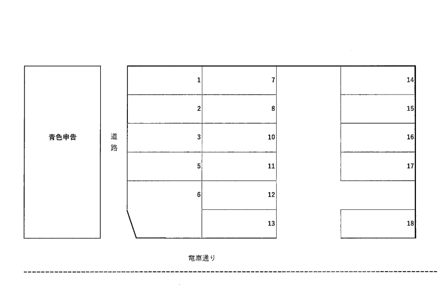 神水1丁目中村駐車場の駐車配置図