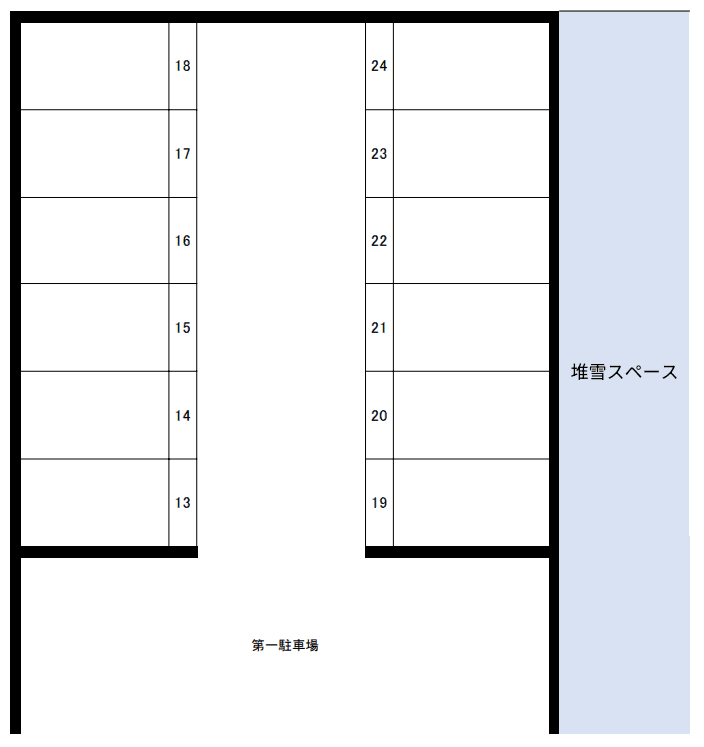 厚別西1-2第二駐車場の駐車配置図