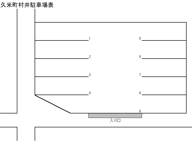 久米町村井駐車場の駐車配置図