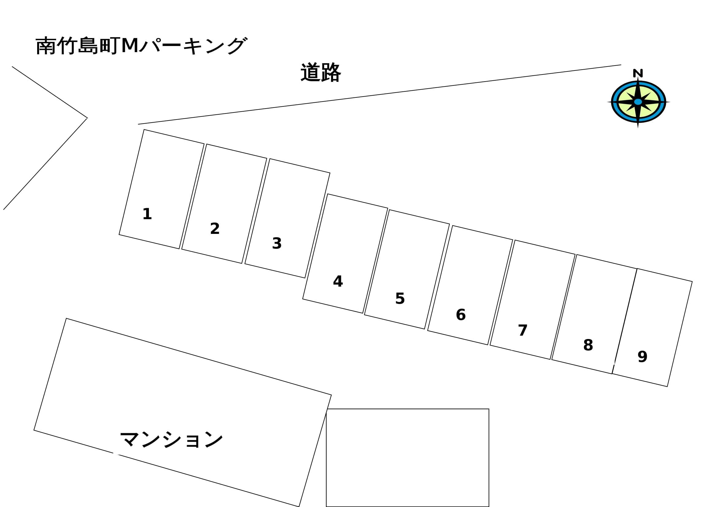 南竹島町Mパーキングの駐車配置図